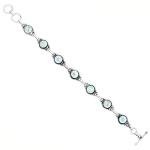 Moonstone Silver Plated Link Bracelet – Adjustable Gift