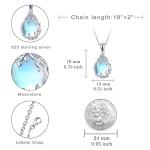 Moonstone Teardrop Necklace in Sterling Silver