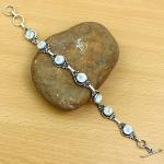 Moonstone Silver Plated Link Bracelet – Adjustable Gift