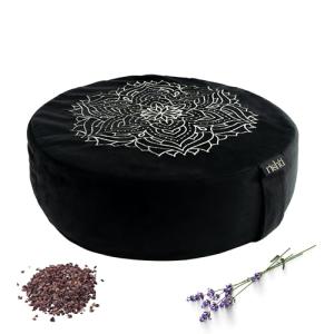 Luxurious Black Velvet Meditation Cushion for Abundance