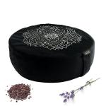 Luxurious Black Velvet Meditation Cushion for Abundance