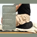 Luxurious Black Velvet Meditation Cushion for Abundance