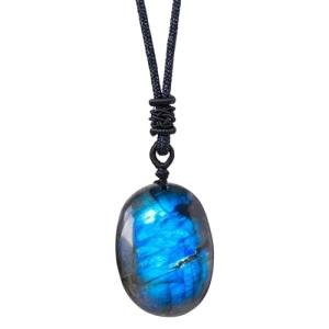 Labradorite Crystal Pendant Necklace for Manifesting Abundance