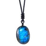 Labradorite Crystal Pendant Necklace for Manifesting Abundance