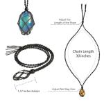 Labradorite Gemstone Pendant Necklace for Wealth Manifesting