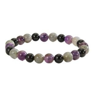 Labradorite Amethyst Protection Bracelet - Triple Stone