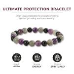 Labradorite Amethyst Protection Bracelet - Triple Stone