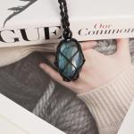 Labradorite Gemstone Pendant Necklace for Wealth Manifesting