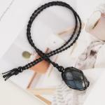 Labradorite Gemstone Pendant Necklace for Wealth Manifesting