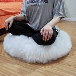 Large Round Meditation Floor Pillow Cover, White