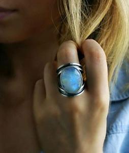 Moonstone Silver Ring for Abundance and Blessings