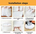 Large Round Meditation Floor Pillow Cover, White