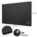 Stylish Felt Vision Board with Pushpins - Black