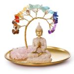 Chakra Crystal Tree and Buddha Statue Set