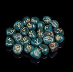 Green Bloodstone Rune Stone Set for Abundance