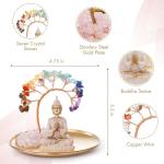 Chakra Crystal Tree and Buddha Statue Set