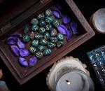 Green Bloodstone Rune Stone Set for Abundance