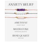 Anxiety Relief Amethyst Crystal Bracelet Set for Women