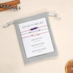 Anxiety Relief Amethyst Crystal Bracelet Set for Women