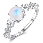 Moonstone Triple Moon Goddess Ring for Her