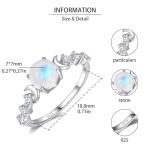 Moonstone Triple Moon Goddess Ring for Her