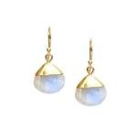 Gempires Moonstone Earrings, Pear shape Dangling Gemstone Earring, June Birthstone, New Beginning Jewelry, Everyday Party Wear, 14k Gold Electroplated Women Jewelry