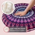 Codi Meditation Floor Pillow Set of 2, Round Large Pillows Seating for Adults, Bohemian Mandala Circle Cushion for Outdoor Fireplace Yoga Living Room, 32 Inch, Memory Foam Added, Purple Orchid New