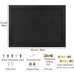 Black Bulletin Boards Cork Board with Felt, 15"x11" Small Display Pin Board Vision Board for Walls, Jewelry, Notes, Collection, Photos, Office, Wood Framed(Black) & Felt(Black), 1pc