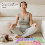 7 Chakras Cards, Double-Sided Quick Reference Guide for Chakra Healing Meditation Yoga Pose with Crystals, Essential Oils & Affirmations, Spiritual Day Gifts for Her & Him Beginner Friendly