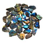 Natural Labradorite Raw Slice Gemstone- Healing Crystals for DIY Jewelry Making -Loose Natural Cabochon -Perfect for Crafting Unique Jewelry Designs (5 pcs, 25-35 mm)