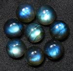 Myhealingworld Natural Labardorite 8mm round blue fire AAA quality calibrated cabochon loose gemstone for jewelry making 8 pcs Box.