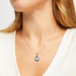 COAI 925 Sterling Silver Crystal Labradorite Necklace for Women, Teardrop Labradorite Jewelry for Women