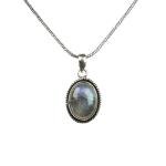 Labradorite Stone Pendant Silver Overlay Pendant for Women Girls Christmas Anniversary Gift for Her Promise Gemstone Birthstone Handmade Pendant with chain