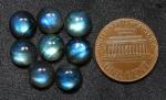 Myhealingworld Natural Labardorite 8mm round blue fire AAA quality calibrated cabochon loose gemstone for jewelry making 8 pcs Box.