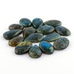 Natural Labradorite Gemstones Carving Wholesale Cabochons Lot, Jewelry Making Loose Gemstone, Polished Gems, DIY, Wire Wrapping, Reiki, Wikka, Healing Crystals, Bulk Gemstone Deal, Pack Of 3