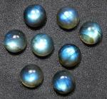 Myhealingworld Natural Labardorite 8mm round blue fire AAA quality calibrated cabochon loose gemstone for jewelry making 8 pcs Box.