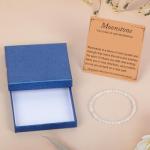 LPBeads Handmade Natural Gemstone Stretch Elastic 4mm Moonstone Bracelet Healing Crystal Round Stone Beads Jewelry Gifts for Women Men