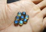 Myhealingworld Natural Labardorite 8mm round blue fire AAA quality calibrated cabochon loose gemstone for jewelry making 8 pcs Box.