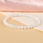 LPBeads Handmade Natural Gemstone Stretch Elastic 4mm Moonstone Bracelet Healing Crystal Round Stone Beads Jewelry Gifts for Women Men