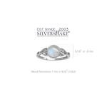 Silvershake 7mm Natural Moonstone 925 Sterling Silver Victorian Style Solitaire Ring Size 3.5