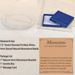 LPBeads Handmade Natural Gemstone Stretch Elastic 4mm Moonstone Bracelet Healing Crystal Round Stone Beads Jewelry Gifts for Women Men