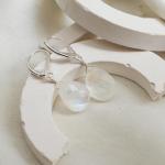 GemInspire Rainbow Moonstone Pear Shape Tear Drop Earrings Suspended with Sterling Silver Lever Back Hoop, Elegant Handmade Women Jewelry