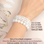 LPBeads Handmade Natural Gemstone Stretch Elastic 4mm Moonstone Bracelet Healing Crystal Round Stone Beads Jewelry Gifts for Women Men