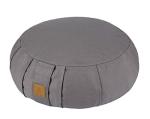 FelizMax Round Zafu Meditation Cushion, D=15" H=5.5" Zabuton Meditation Pillow, Yoga Bolster/Pillow, Floor seat, Zippered Organic Cotton Cover, Natural Buckwheat, Kneeling Pillow - Grey and Large