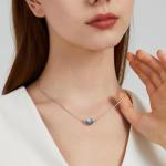 MORIANCE Labradorite Necklace for Women 10mm Labradorite Stone Pendant Necklace Jewelry Healing Crystal Necklace Blue Crystal Necklace for Women