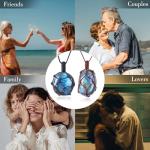 UFEEL 1pc Natural Labradorite Healing Crystal Stone Dragon's Heart Necklace Hand Woven Black Braid Moonstone Pendant Energy Balancing Necklace Gift in Festivals