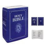 BXIZXD Bible Pillow Book Plush That Opens, Cozy Faith Bible Plushies, for Kids Adults Christian Gifts, Decoration for Bedrooms, Living Rooms (Blue)