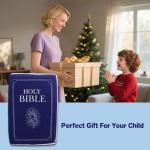 BXIZXD Bible Pillow Book Plush That Opens, Cozy Faith Bible Plushies, for Kids Adults Christian Gifts, Decoration for Bedrooms, Living Rooms (Blue)