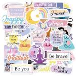 50 Pcs Inspirational Positive Affirmations Stickers, Cute Motivational Quotes Design Stickers, Vision Board Supplies for Goal Setting Personal Growth Gratitude Wellness