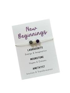 New beginnings crystal bracelet | Labradorite bracelet | Moonstone bracelet | Amethyst bracelet | Crystals gift for a new beginning